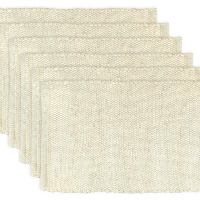 DII Solid Natural Chindi Placemat Set of 6
