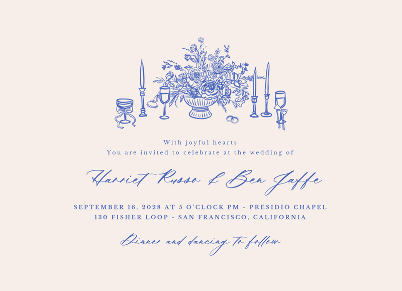 Josette Bloom | Cornflower Blue | Zola Wedding Invitations