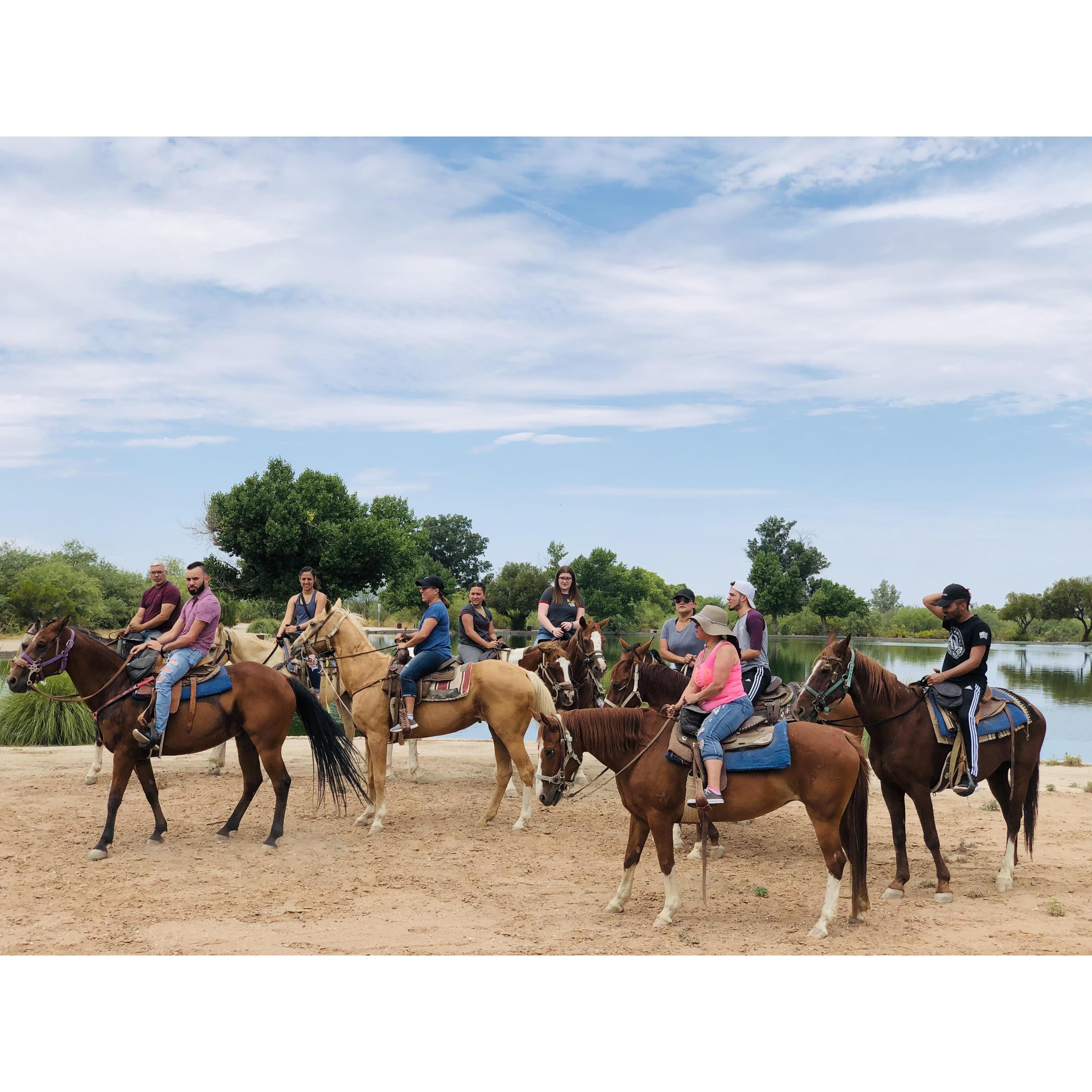 Our first time horseback riding. July 2019