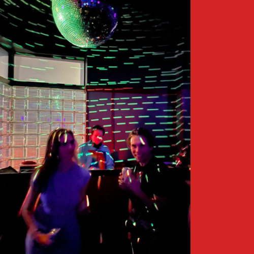 here's us dancing at california clipper for amanda's 30th bday