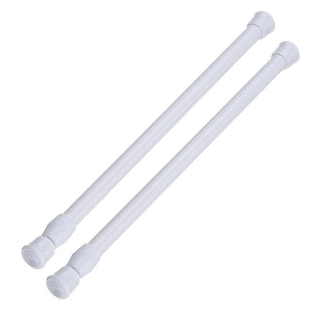 AIZESI 2pcs White Tension Rod 16 to 28 Inch Small Tension Rod Spring Rod Curtain Rods Expandable Tension Curtain Rod Spring Tension Rods Small Curtain Rod Spring Loaded Curtain Tension Rod No Drilling