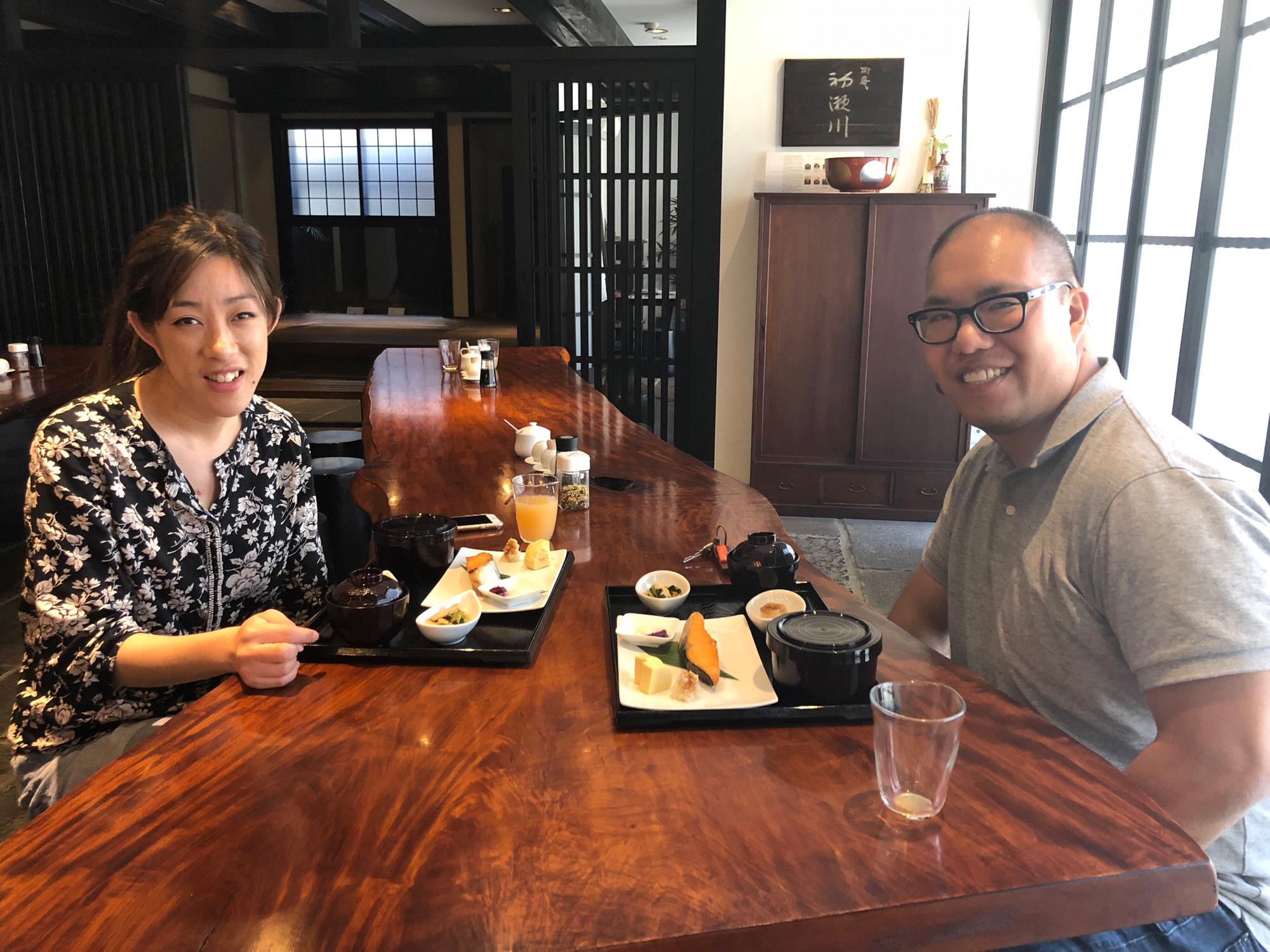 Breakfast in our ryokan in Kyoto