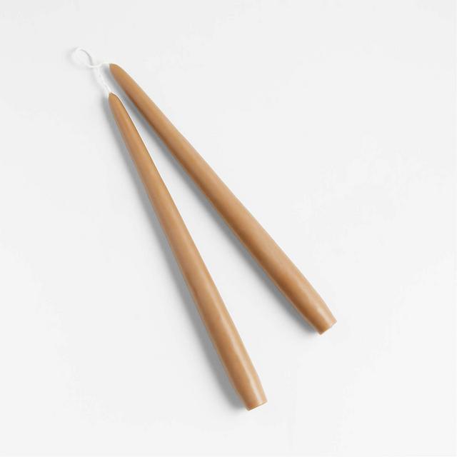 Dipped Bronze Taper Candles, Set of 2