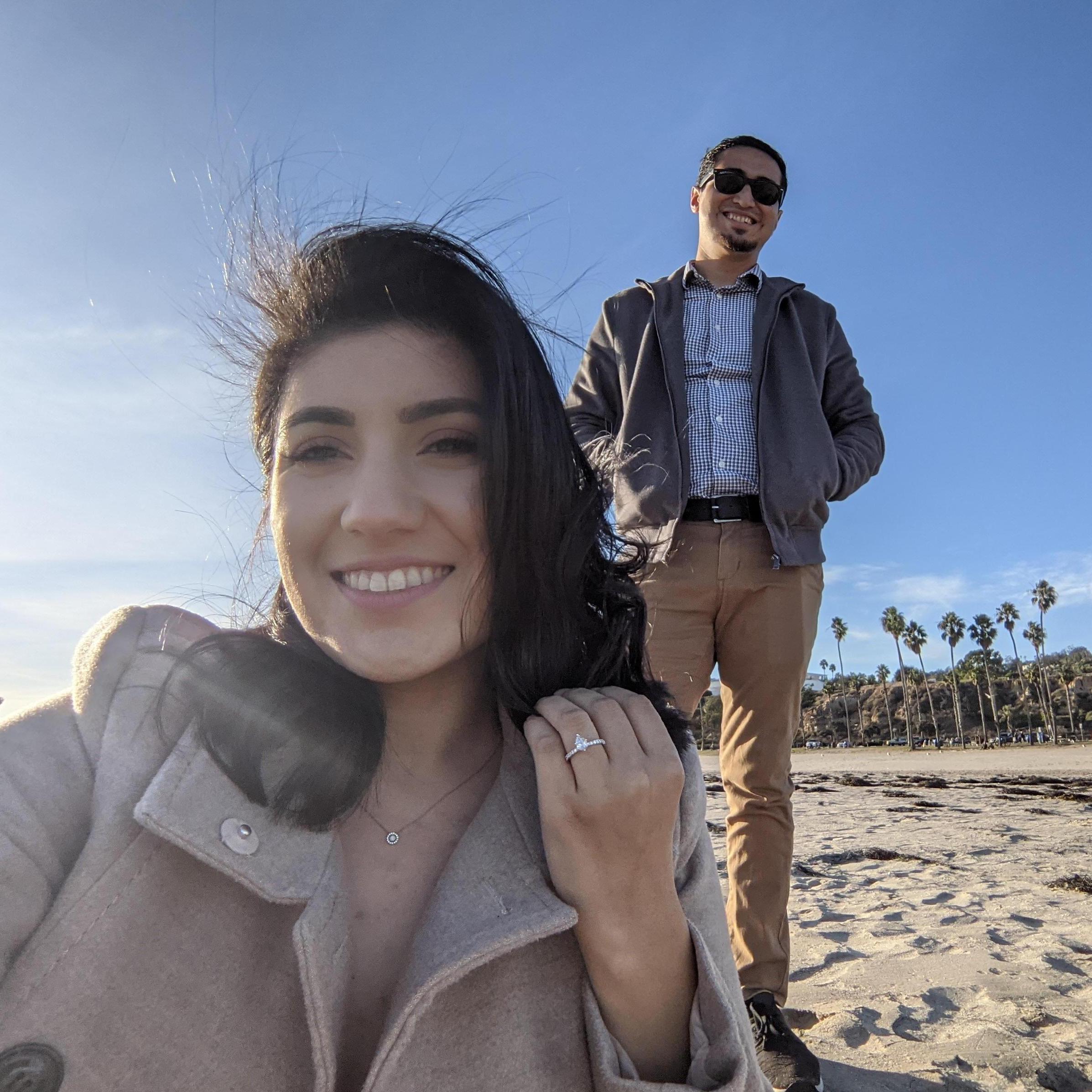 The Santa Barbara beach he asked and she said yes!