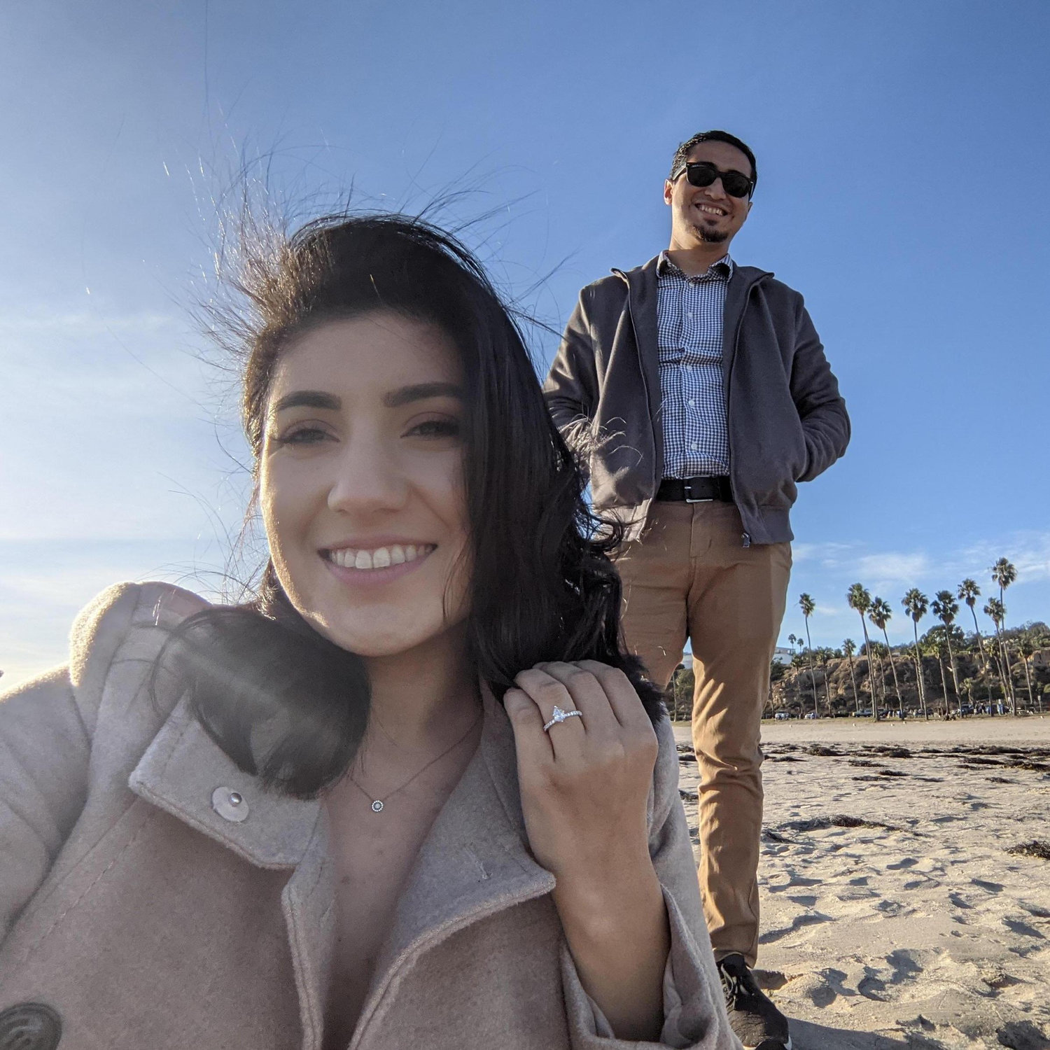 The Santa Barbara beach he asked and she said yes!