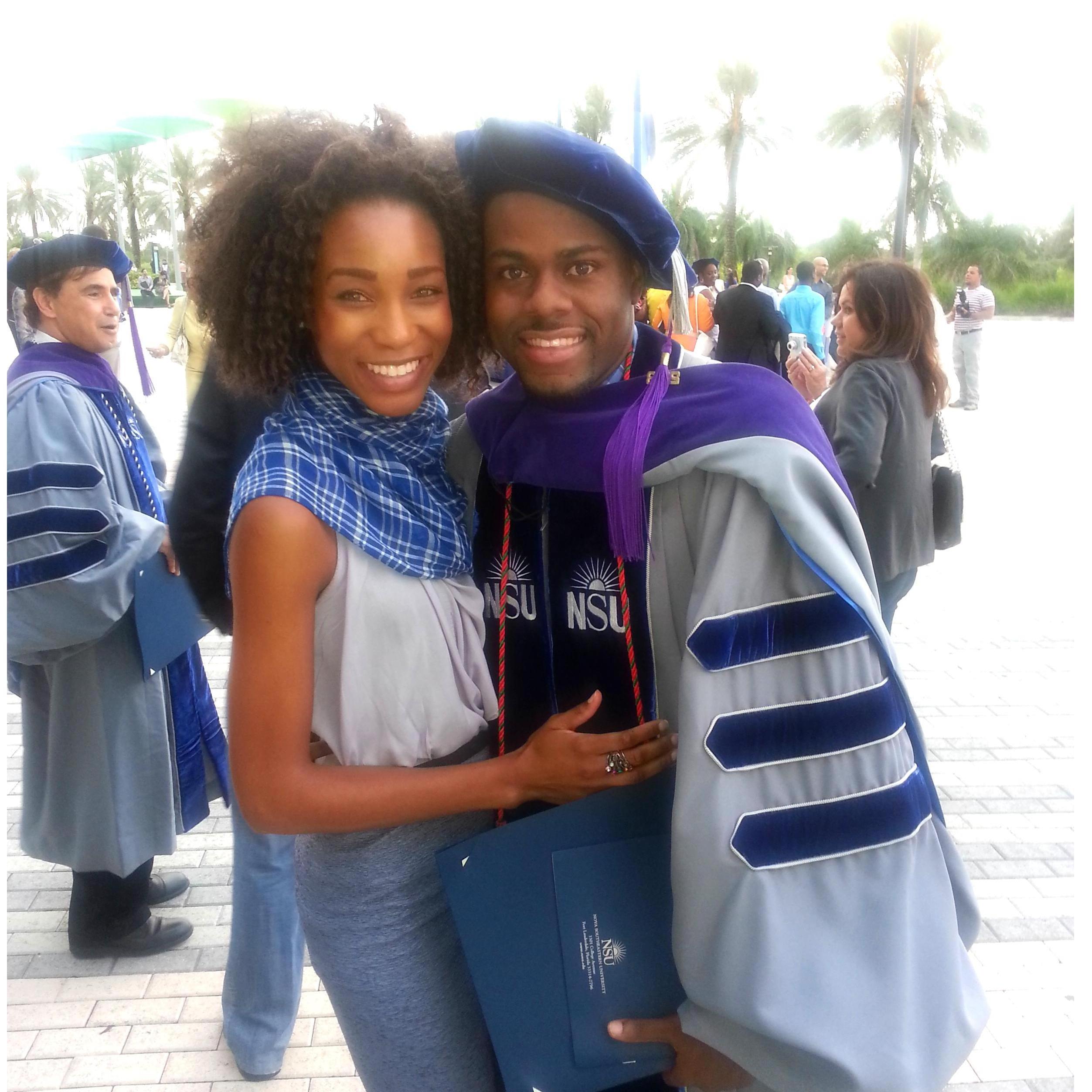 Between the 2 of us we have 5 degrees but really he's the smart one lol