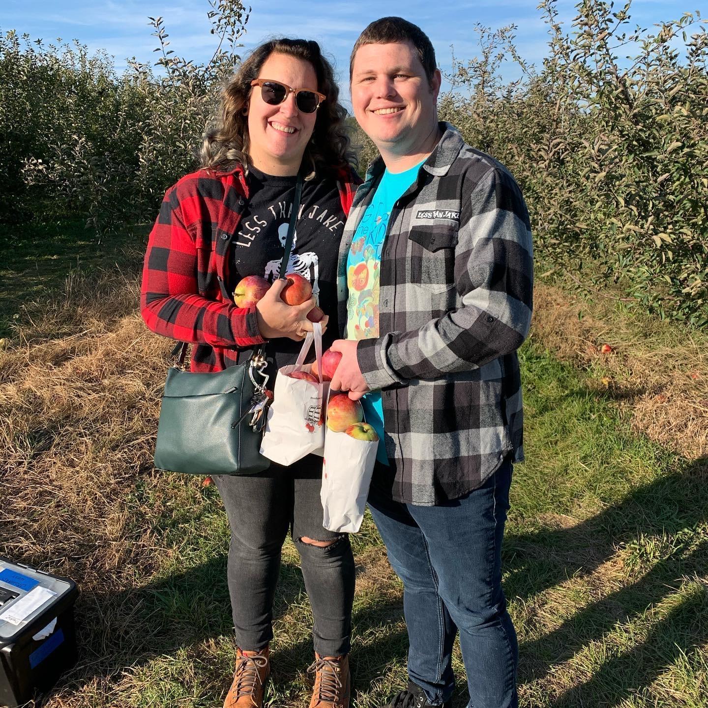 Michaels (Milo’s) first time picking apples in the Midwest.