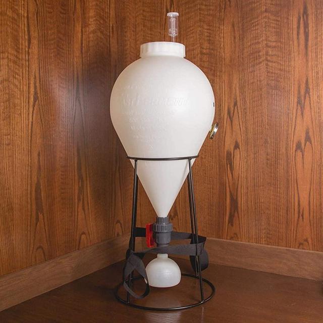 Strange Brew Fastferment 7.9 gal Plastic Conical Fermenter With Floor Stand And Wall Mount - HOZQ8-1669,White