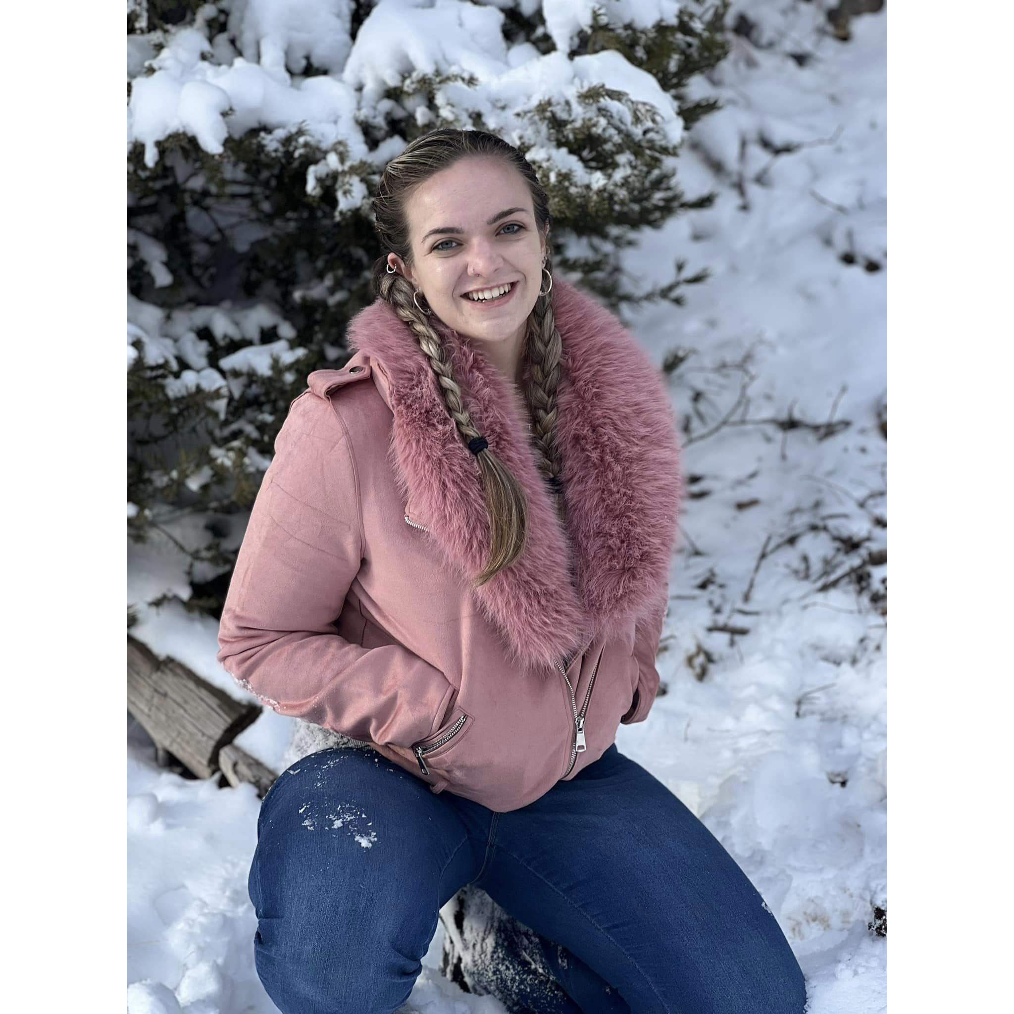 Pulled off on the side of the road to play in the snow in New Mexico.