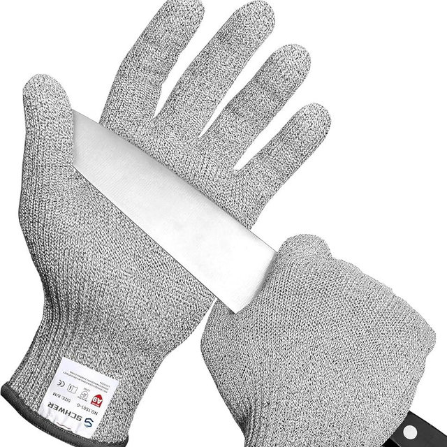 Schwer SlicePro ANSI A9 Cut Resistant Gloves, Food Grade Reliable Cutting Glove, Mandoline Gloves for Kitchen Meat Cutting, Oyster Shucking, Fish Fillet Processing, Non-PFAS, PR1501-G, L