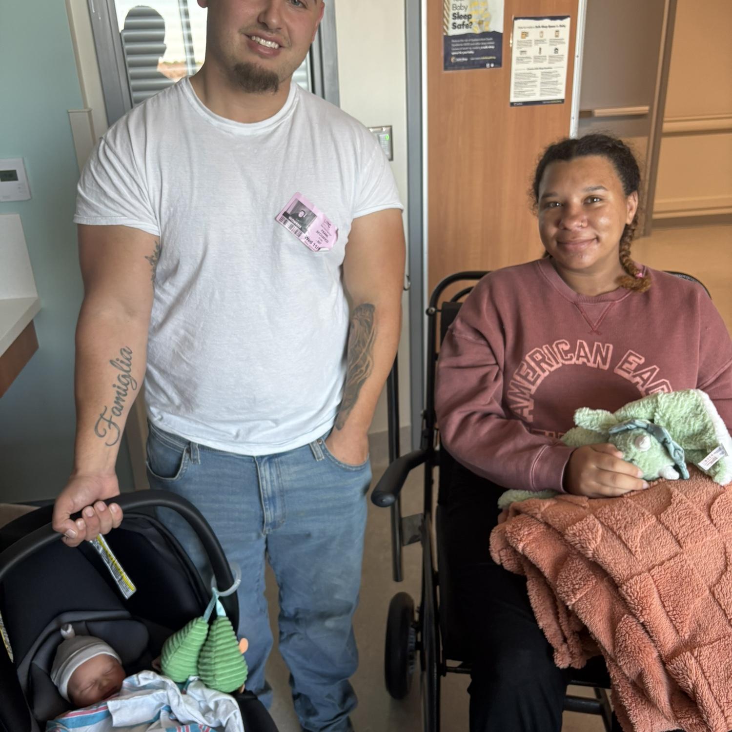 Going home with  baby Frankie