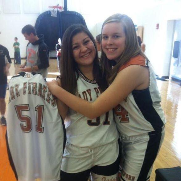 Gabby & Carol stopping for a pregame pic