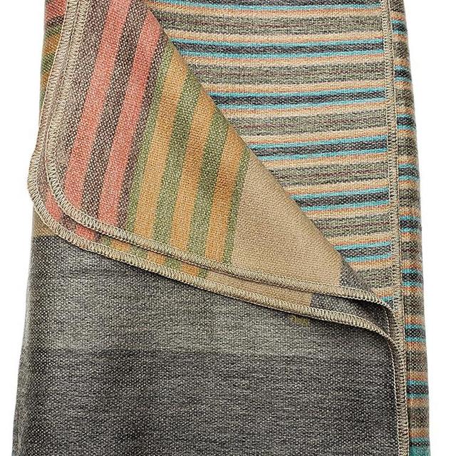 DAVLINA, Alpaca Wool Throw Blanket | Super Soft, Lightweight, Breathable and Hypoallergenic | Non-Itchy or Scratchy (Green Gray Varicolored, Queen (U.S. Standard))