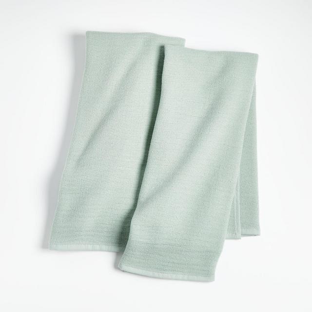 Pique Mint Dish Towels, Set of 2