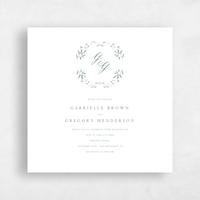 Blue Wedding Invitation - Verdure Wreath