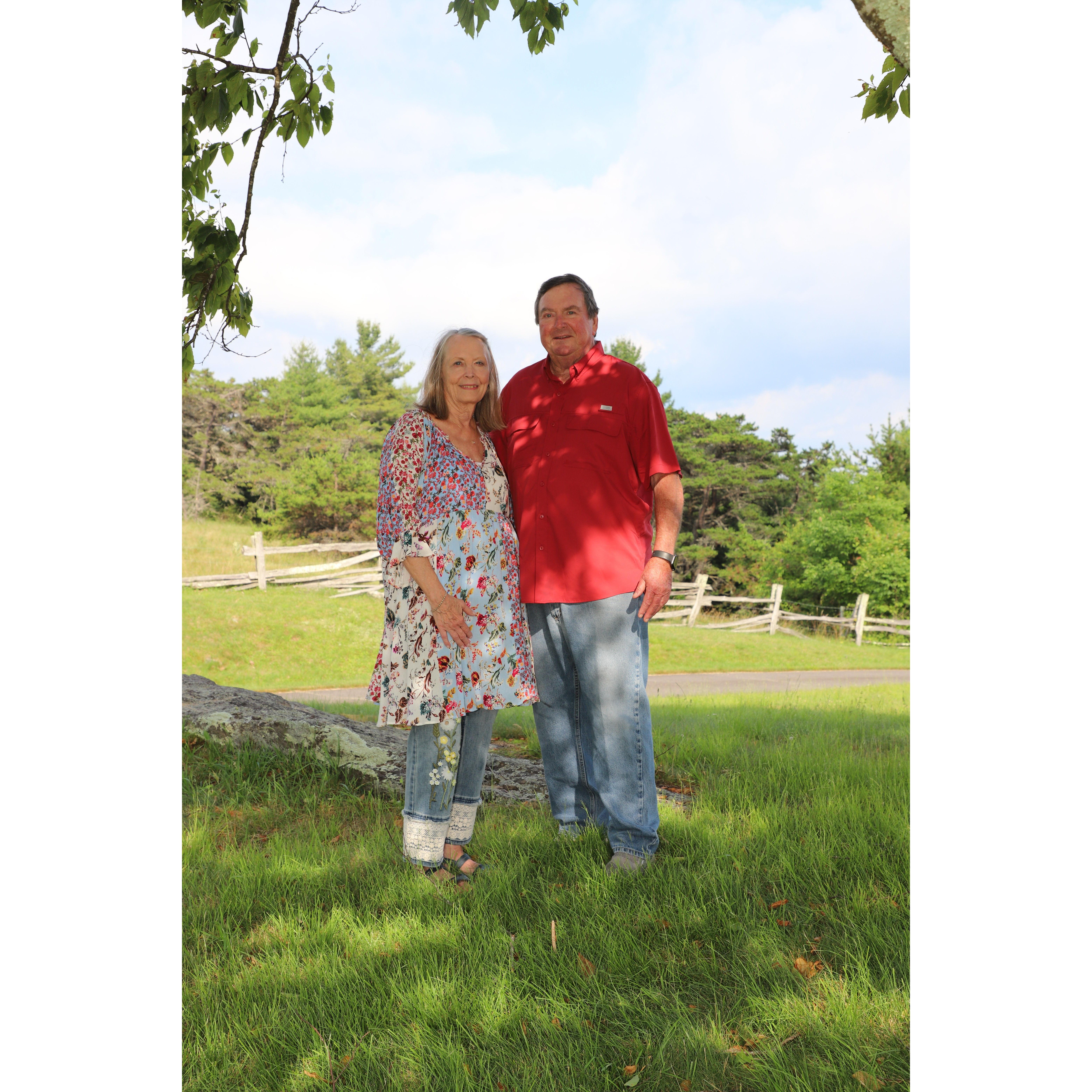 Engagement photo on Blue Ridge Parkway
