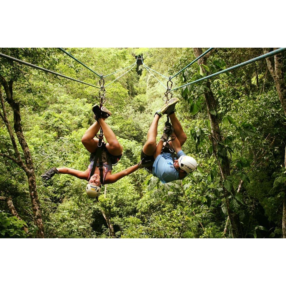 Griffin is scared of heights but when we went to Puerto Vallarta he agreed to try zip-lining in the jungle :)