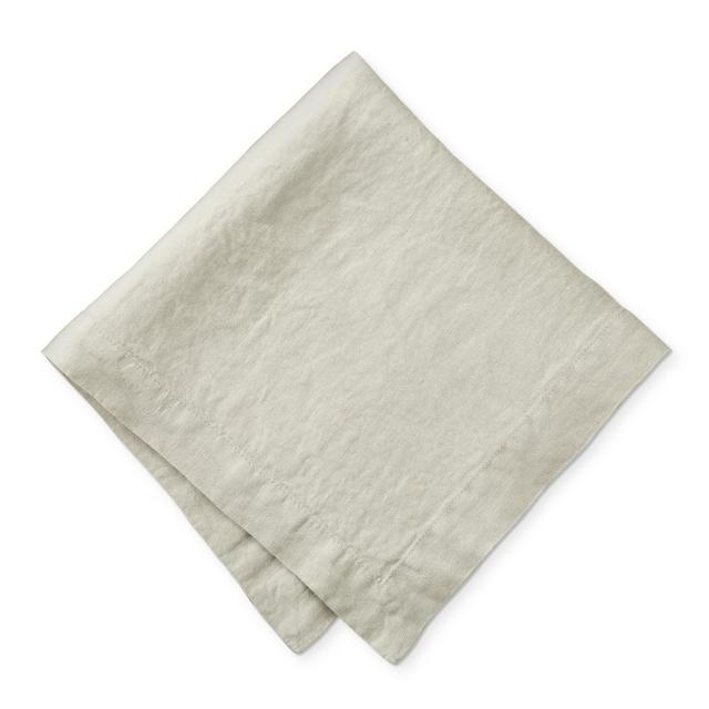 Garment Dyed Italian Linen Napkins, Set of 4, Dove Gray