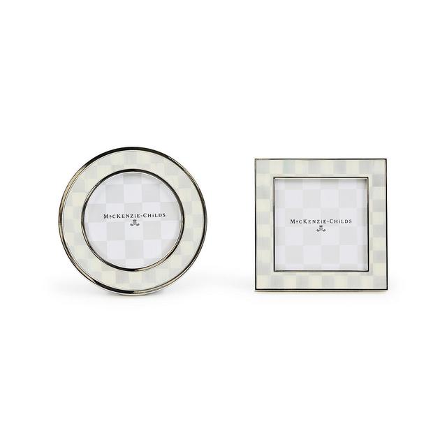 MacKenzie-Childs Sterling Check Silver Plated Frames, Set of 2