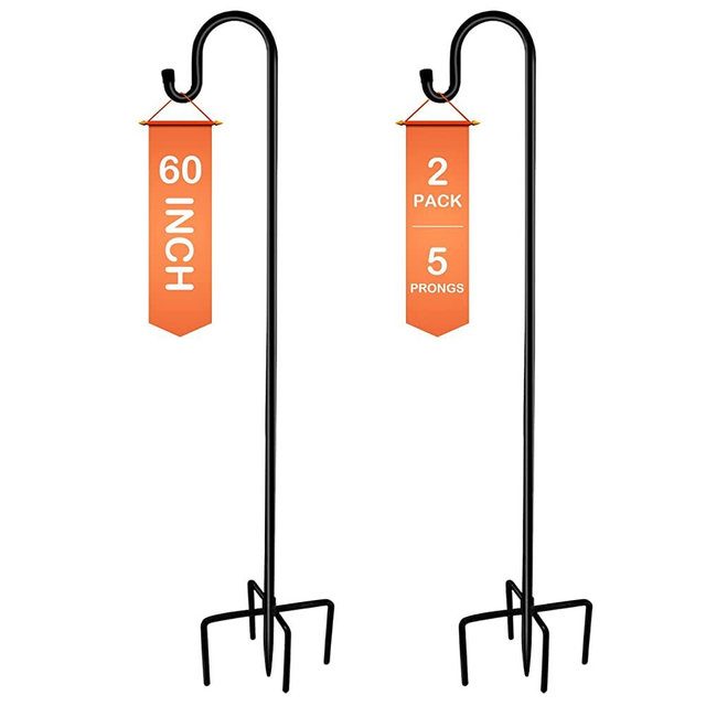 Shepherd-Hooks Adjustable for Bird-Feeder Lantern Plant-Hook Garden-Stake - Plant Stand Hanger for Outdoor Flower Basket, Bird Feeder Hanger Weddings Décor