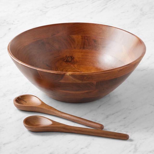 Open Kitchen x Williams Sonoma Salad Bowl & Dark Acacia Servers