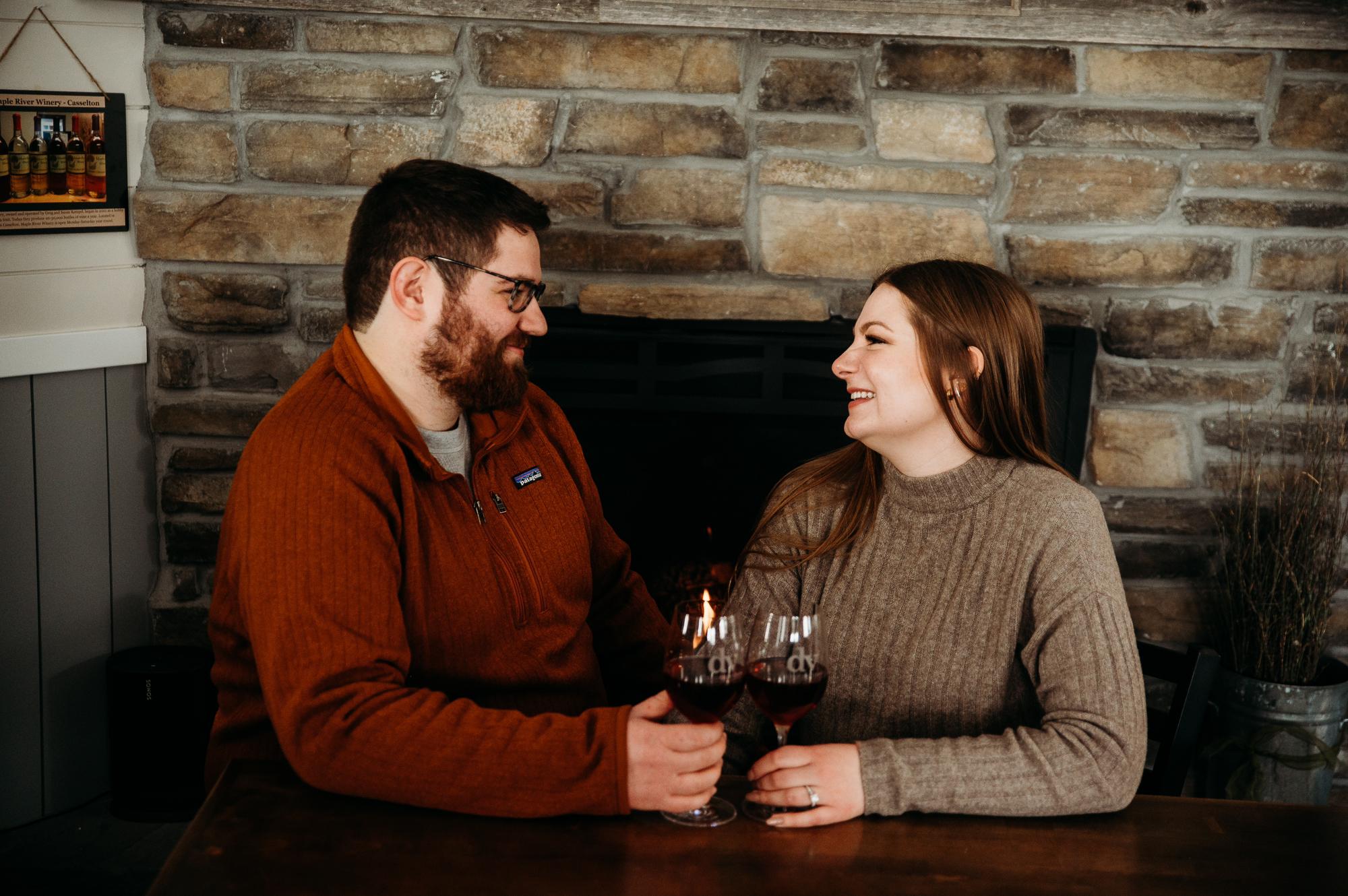 Sharing some wine at our favorite winery, Dakota Vines