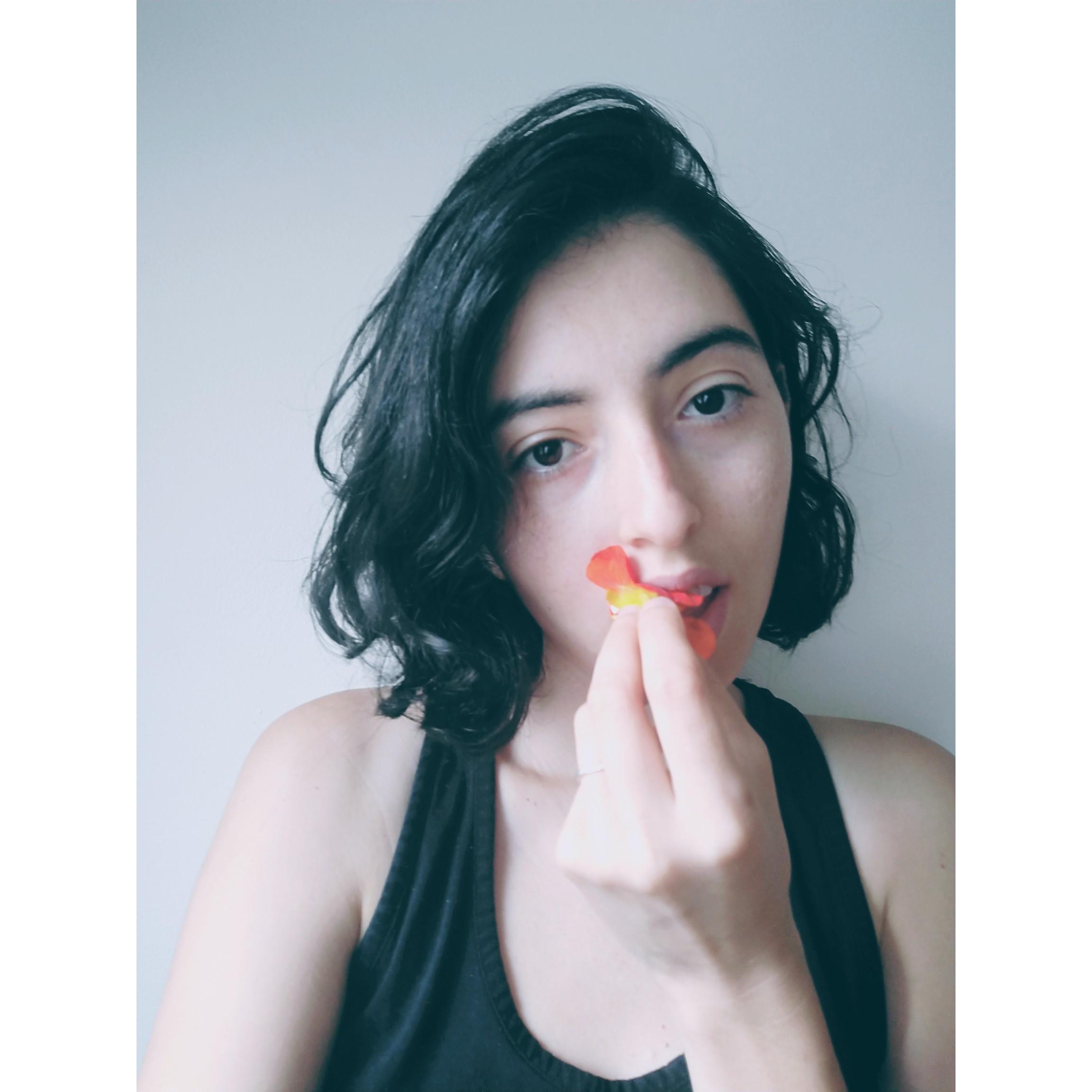 On the journey to self-marriage, Sara has learned how to experience pleasure without guilt or shame. Engaging with sensual delights, such as eating flowers, is a spiritual practice for Sara.