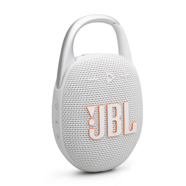 JBL Clip 5 Portable Bluetooth Waterproof Speaker - White