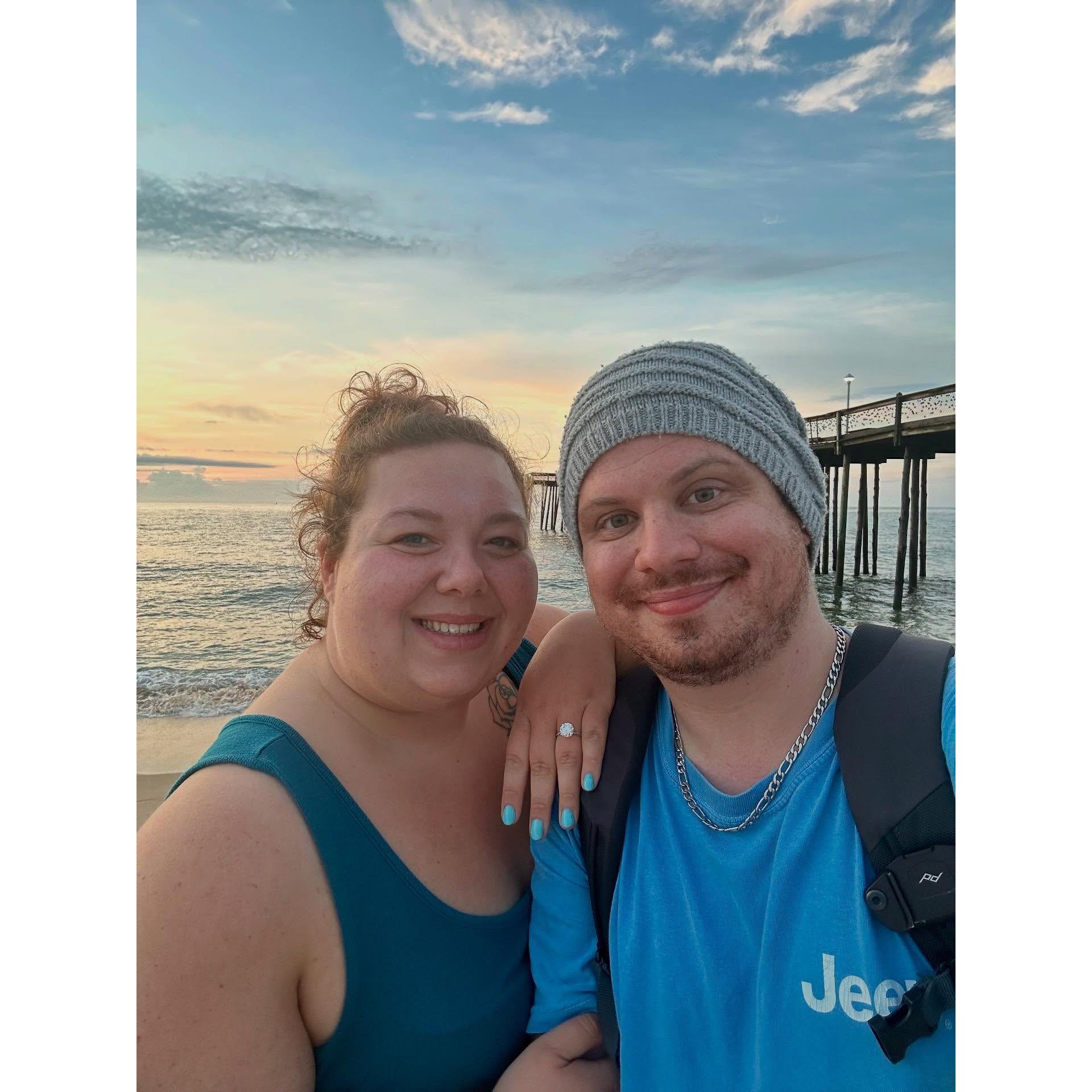 A surprise birthday morning trip to watch the sun rise over the ocean