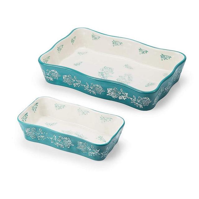 Baking Dish Casserole Dish Ceramic Lasagna Pan 2-Pcs Bakeware Sets Baking Dishes Baking Set Baking Dish Set