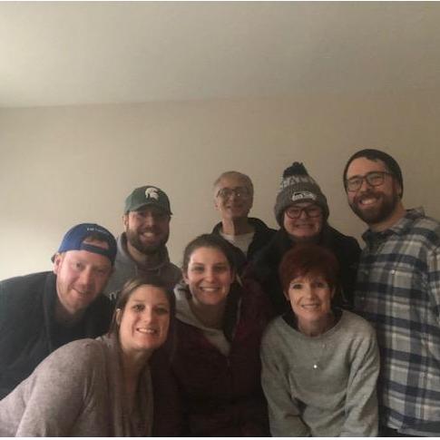 Brendan, Lindsey, Dan, Katie, Greg, Mary, Kim, and Jeff moving Lindsey to Detroit for the first time.