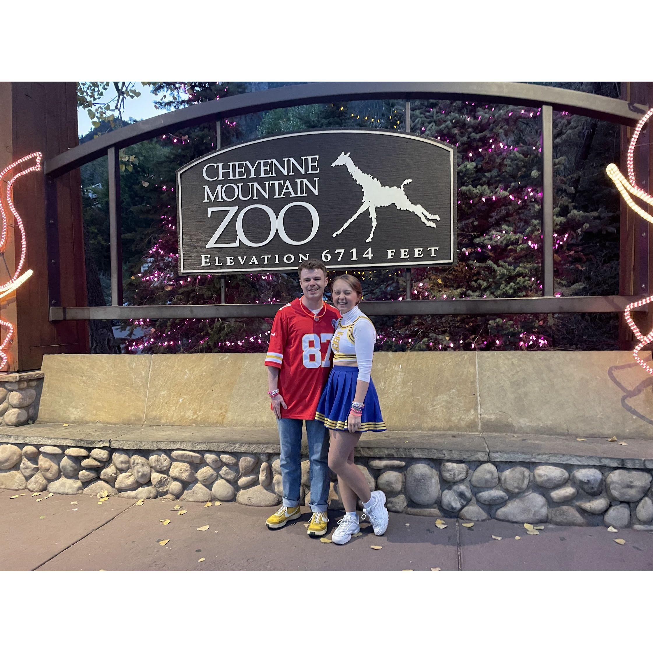Halloween is always a big event for Amanda! Here we are in 2023 at Boo at the Zoo—dressed as Taylor and Travis! 🎃👻