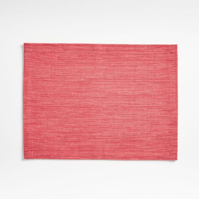 Grasscloth Raspberry Red Cotton Placemat