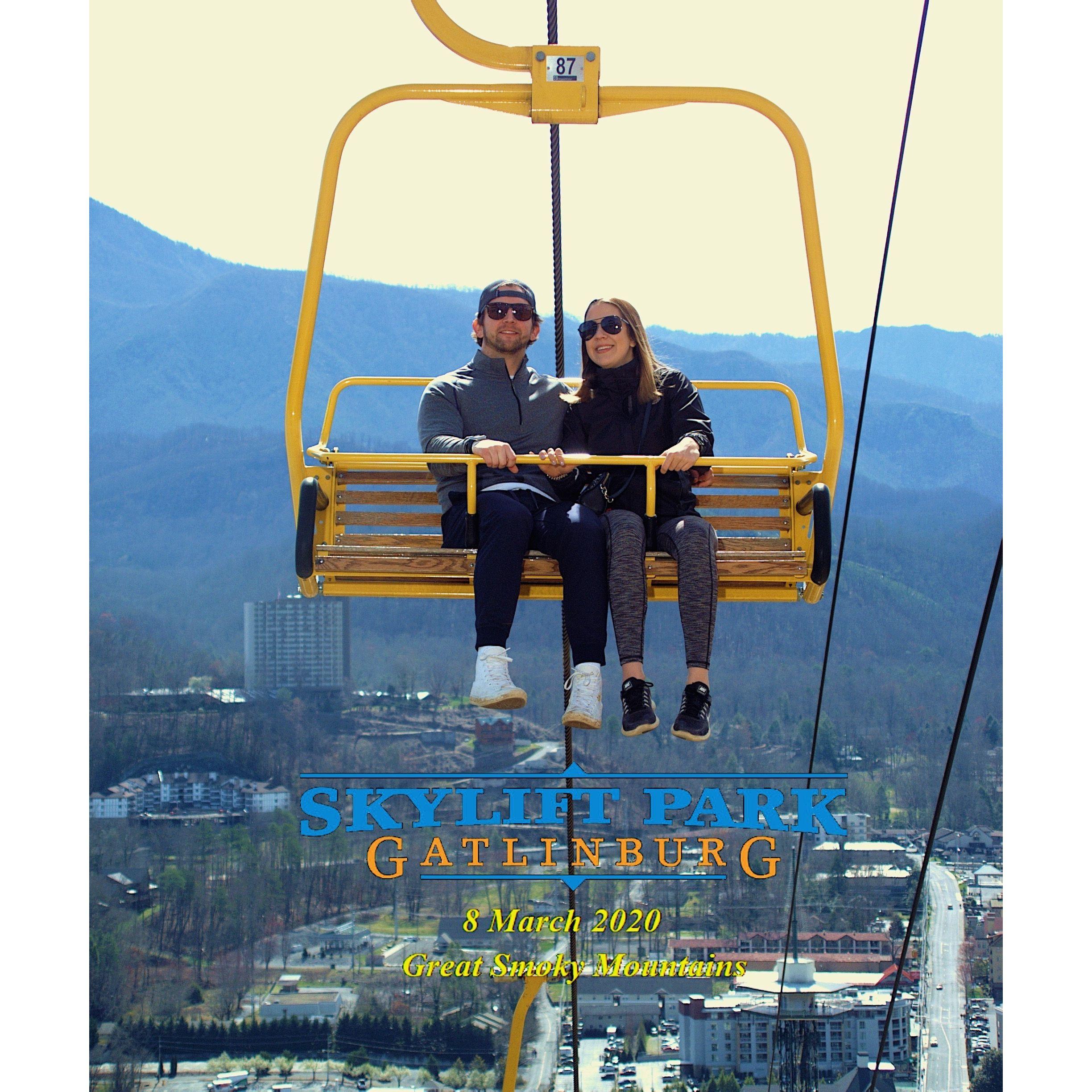 March 2020: Our first trip together to Gatlinburg.