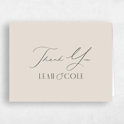 Beige Typography Wedding Thank You - Glen Landscape