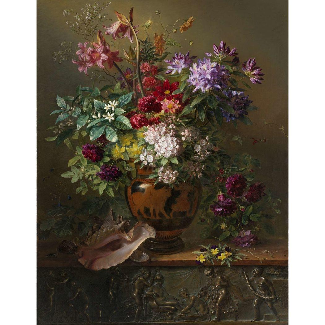 Still Life with Flowers in a Greek Vase. Georgius Jacobus Johannes van Os, 1817