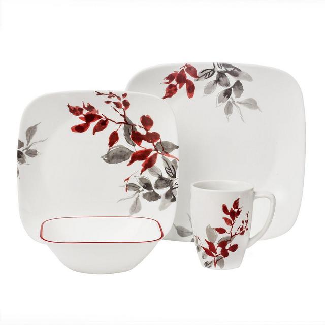 Corelle® Kyoto Leaves 16-piece Dinnerware Set, Service for 4