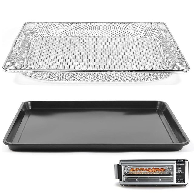 Replacement Baking Pan Air Fryer Basket for Ninja Foodi SP101 Air Fryer Oven, Stainless Steel Mesh Basket and Non-stick Baking Tray for Ninja Digital Air Fry Countertop Oven
