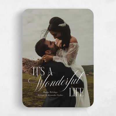 White Rounded Holiday Card - Arbor