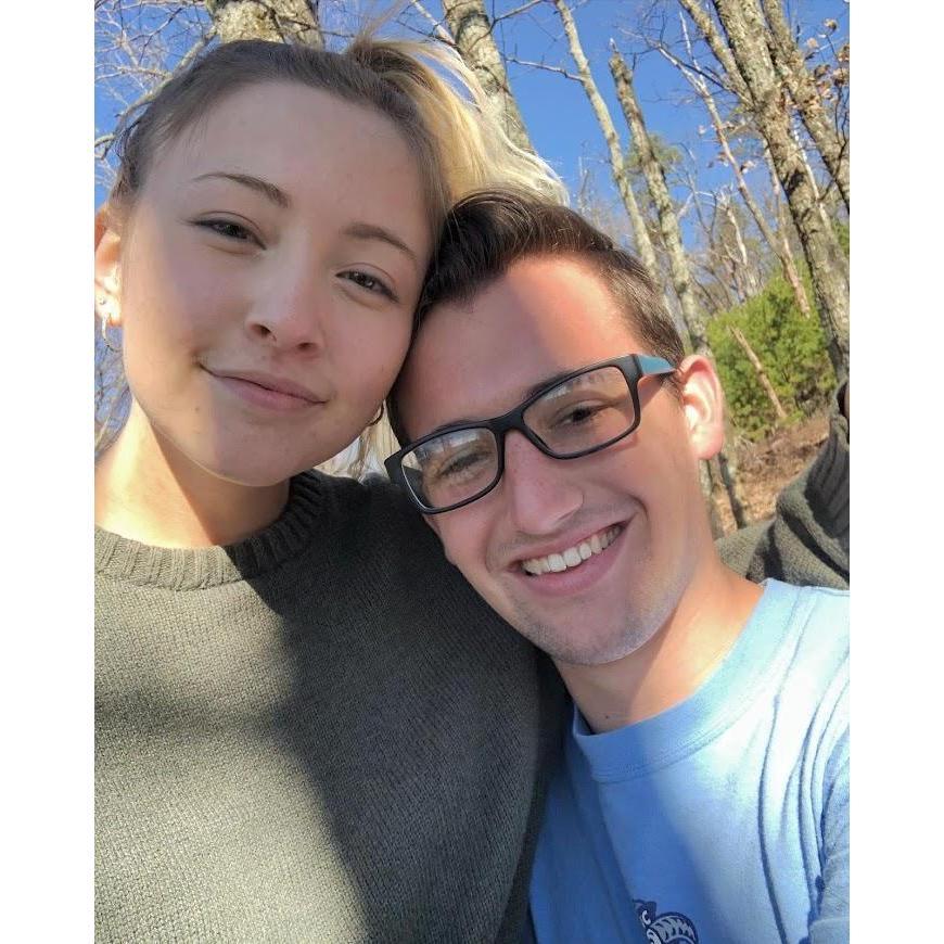 This is our third date to Pilot Mountain in the mountains of North Carolina. The earliest picture we have together!