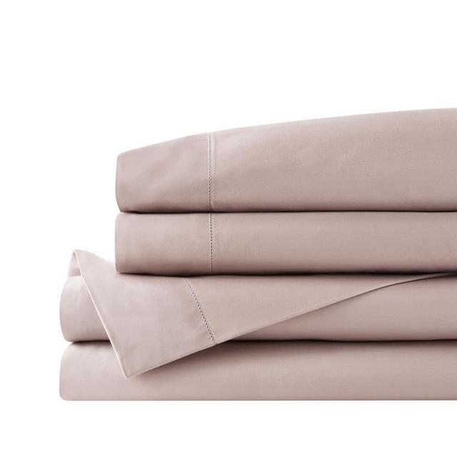 500 Thread Count Egyptian Cotton Sateen Dusty Mauve Deep Pocket 4-Piece King Sheet Set