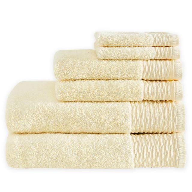Madison Park Breeze 6-Piece Jacquard Bath Towel Set in Yellow