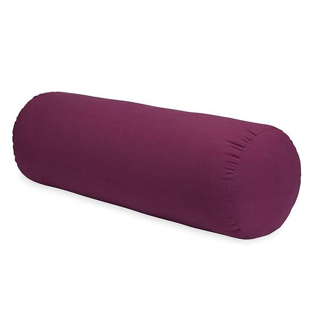 Gaiam Sol Round Yoga Bolster - Supportive Cotton Yoga Pillow for Meditation, Yoga, Pilates & Relaxation