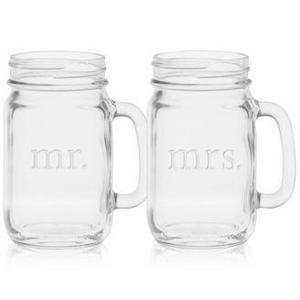 Culver - Mr. & Mrs. Mason Jar Glasses, Set of 2