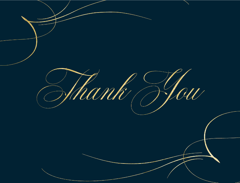 Clifton Landscape Foil | Darkest Teal | Zola Thank You Cards