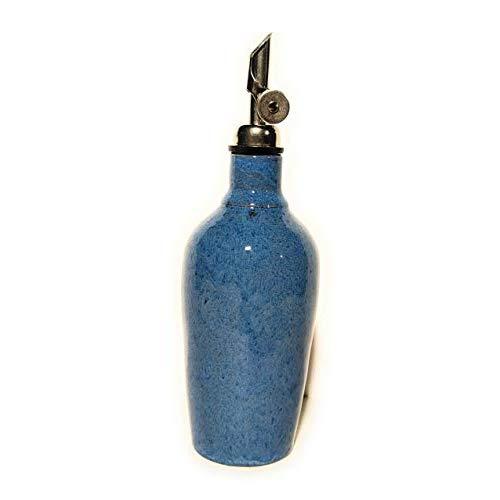 Oil, Vinegar or Condiment Bottle in Ocean Blue by Hatfield Pottery