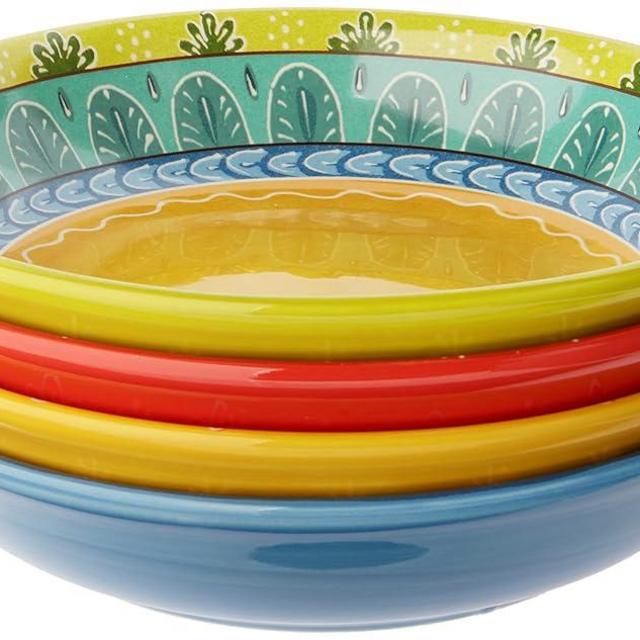 Certified International Valencia Soup/Pasta Bowl (Set of 4), 9.25", Multicolor