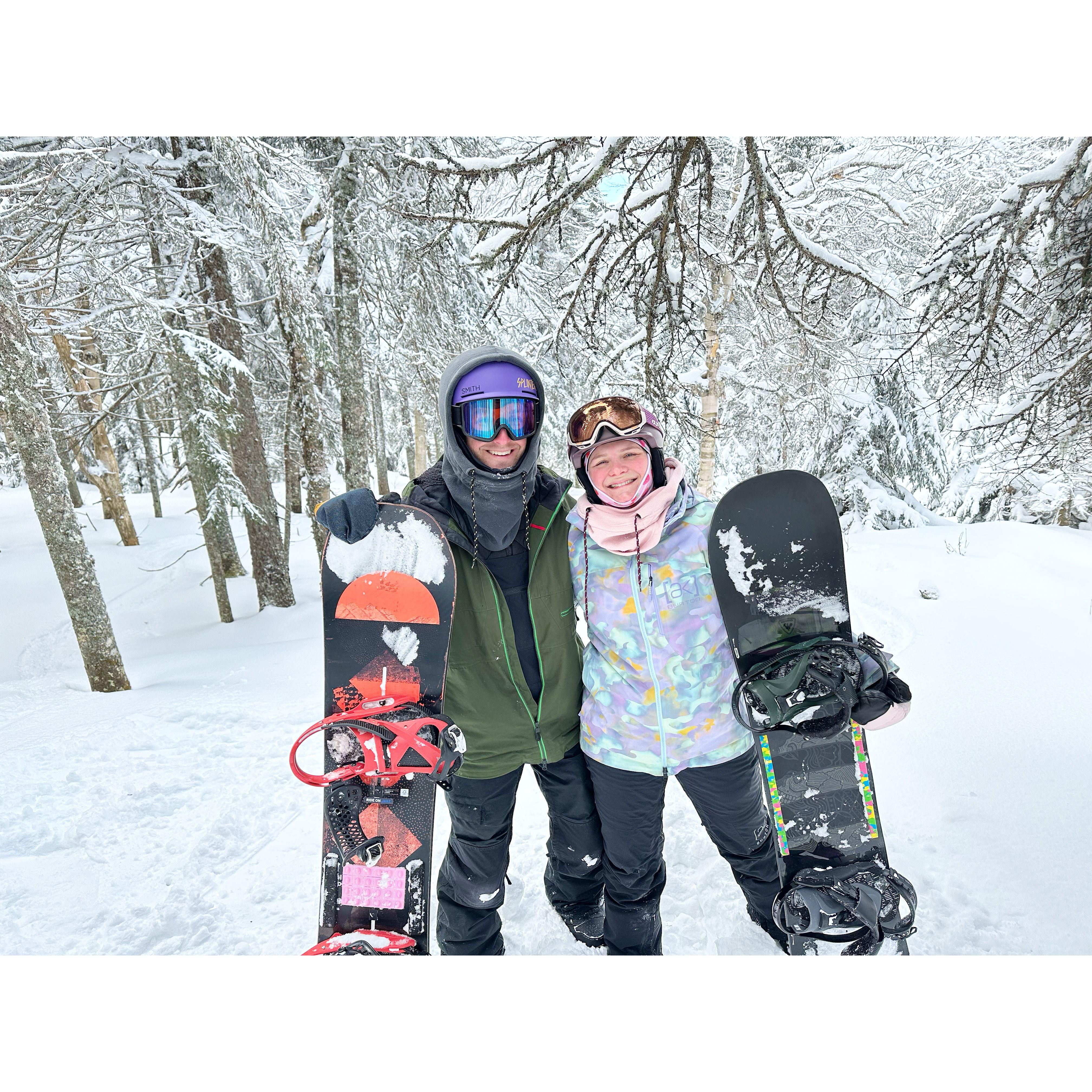 Snowboarding at Bolton Valley