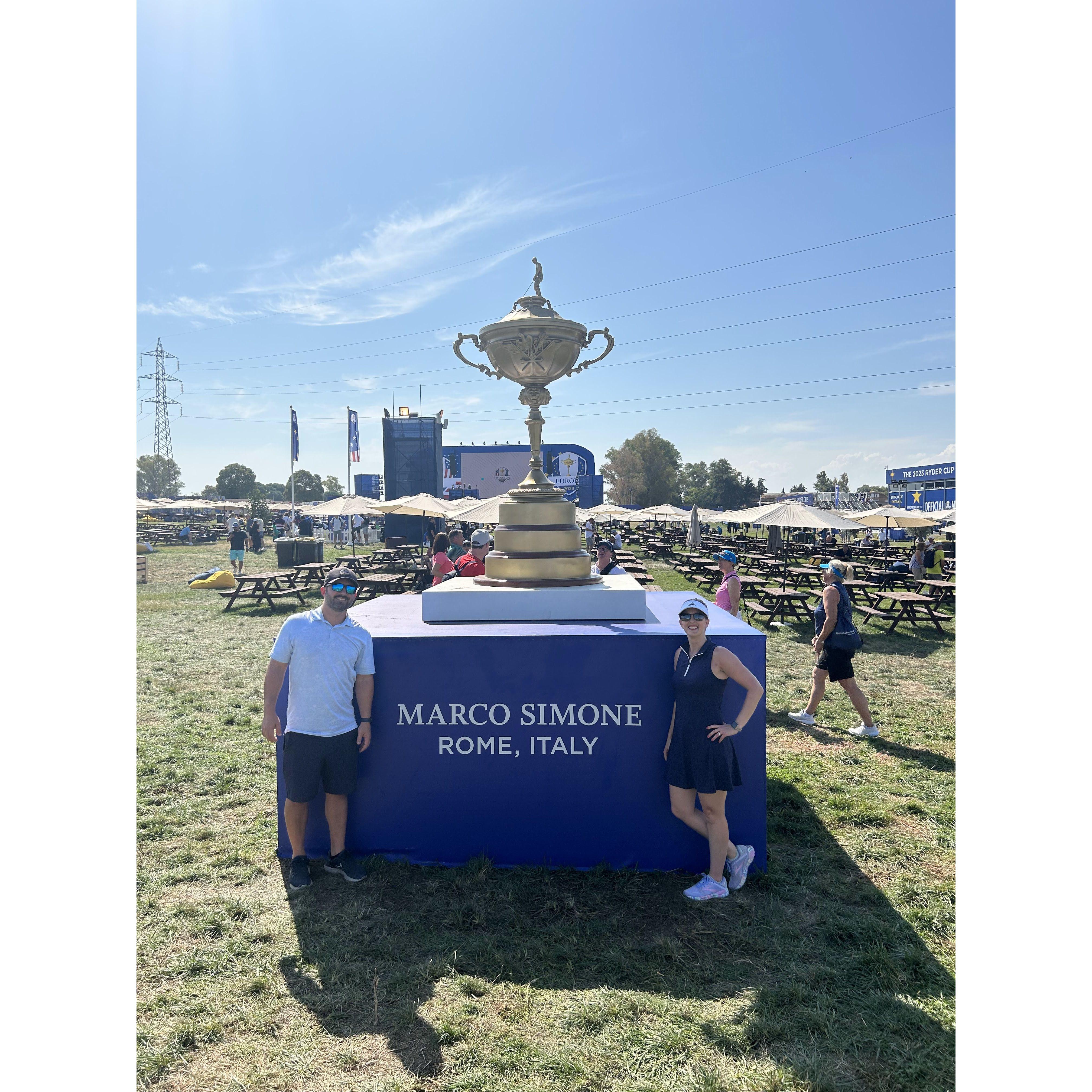 Part of our engagement trip was a day at the Ryder Cup in Rome, Italy