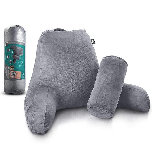 Snuzzy Pillow by ATX - Bed Reading Pillow with Arms - Backrest for Sitting Up in Bed - Working from Home - Extra Large Size for Adults and Children - 24”